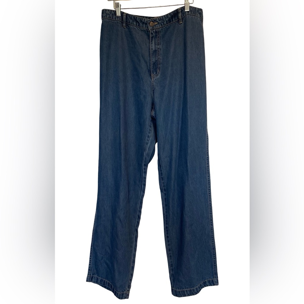 So Blue 100% Lyocell Tencel Blue Jeans Hi Rise Buttery Soft Size 14